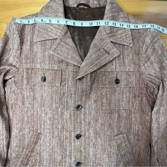 Vintage 60’s 70’s Style Lightweight Jacket Brown Fully Lined Size Medium